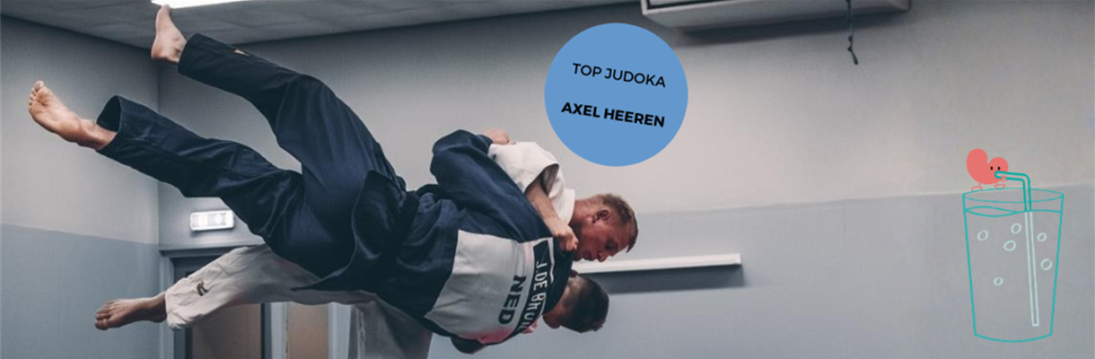 Judoka Axel Heeren in actie