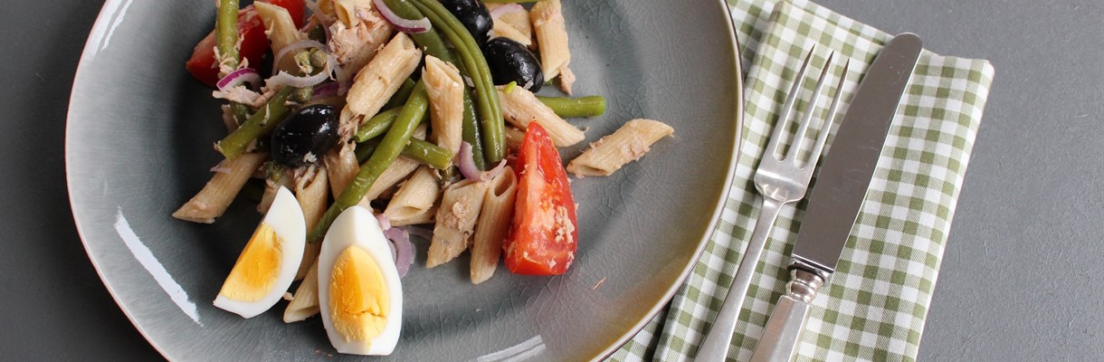 Franse pasta salade: Pasta Niçoise